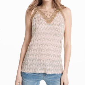 SLEEVELESS LACE UP SWEATER, Size Small 🌸🦋